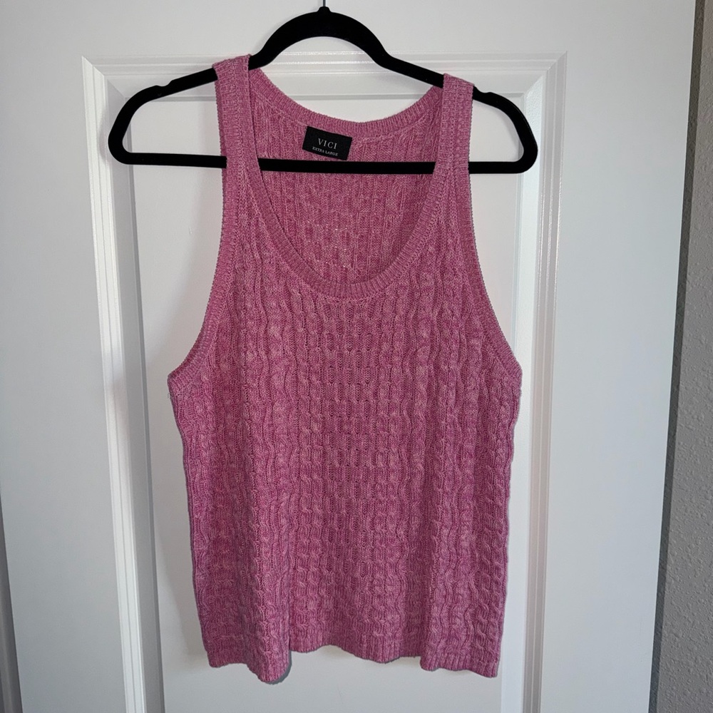 NWOT VICI Pink Knit Tank Top